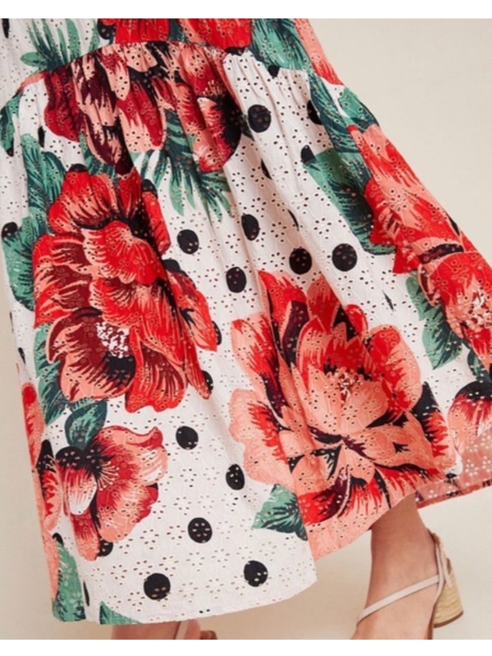 Farm Rio for Anthropologie Riviera Floral Eyelet Maxi Dress Size 2 - Picture 4 of 15